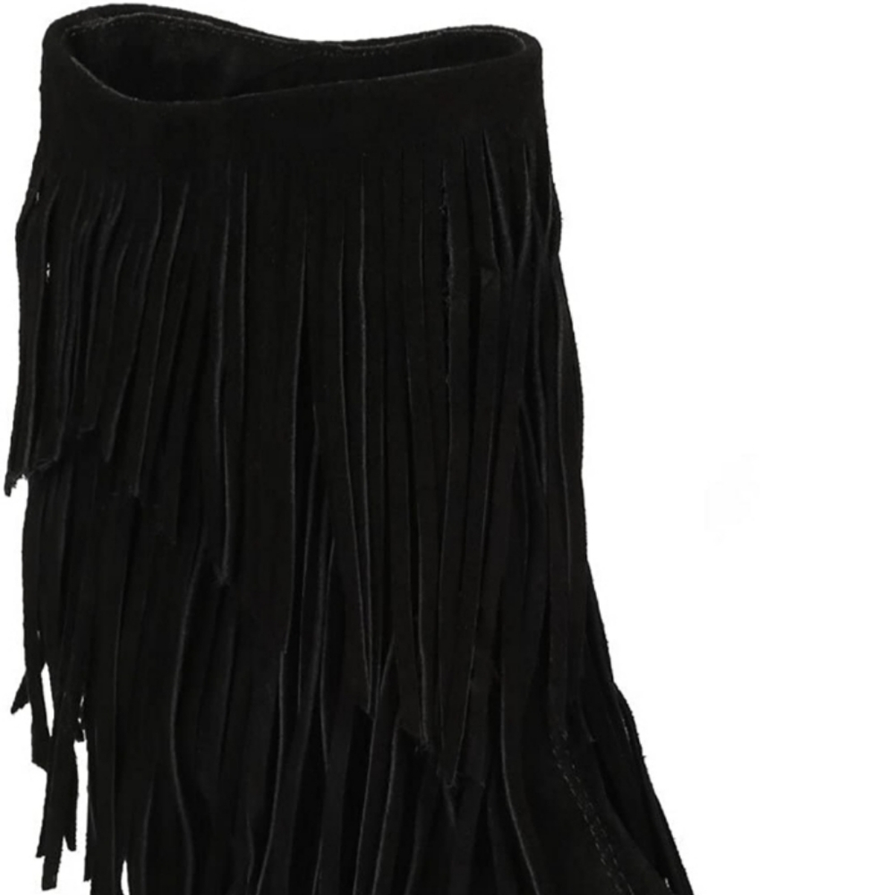 Fringed hippie wedge Booties